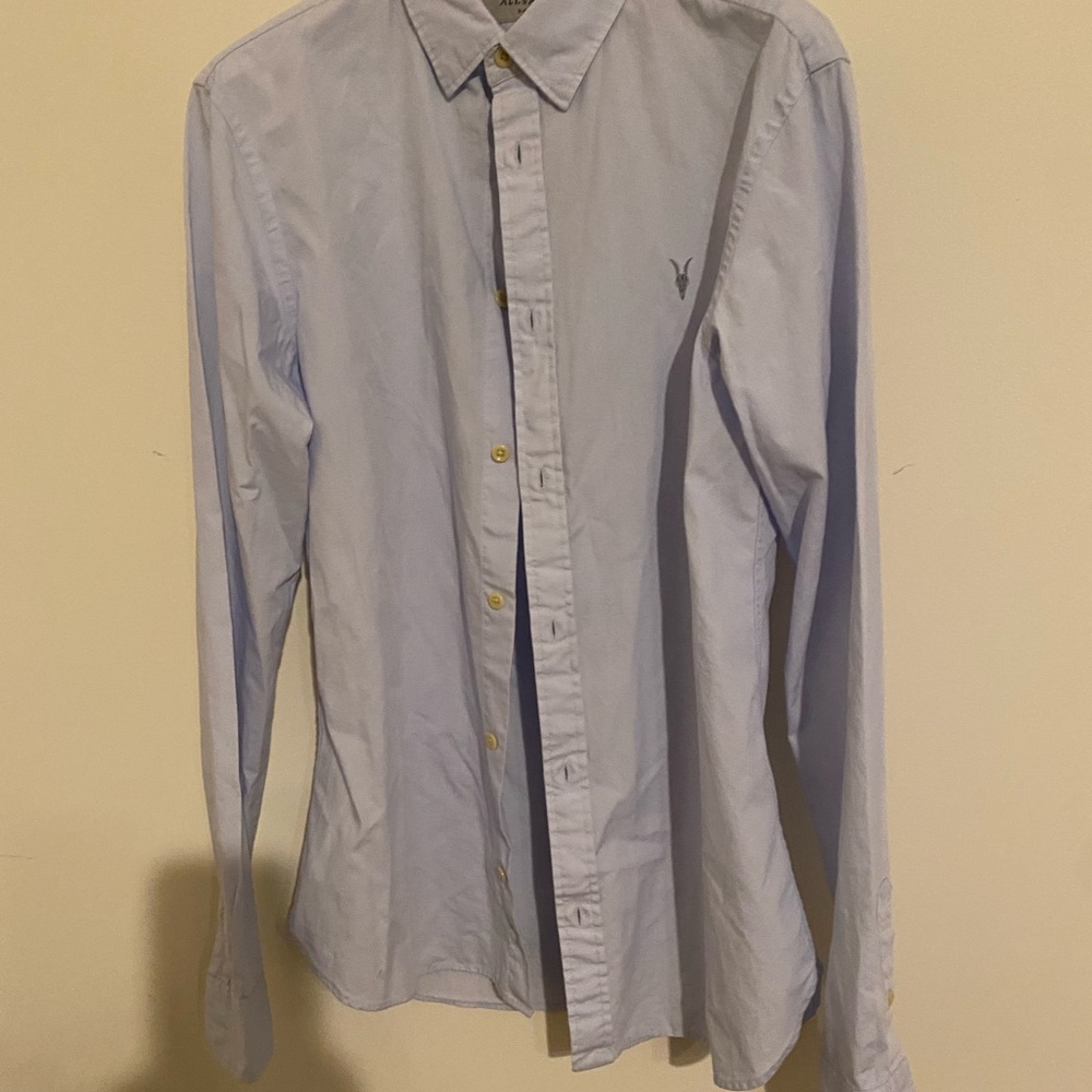 All Saints Light Blue Casual Button Down Shirt